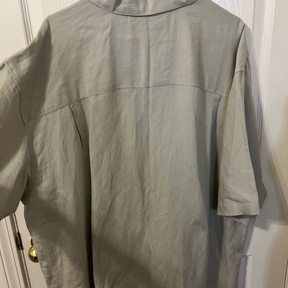 Men's Tan Linen Resort Shirt Size 2X Great Condition - Picture 5 of 9